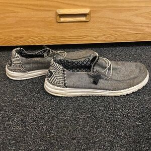 Hey Dude Gray and Black Slip-On Loafers